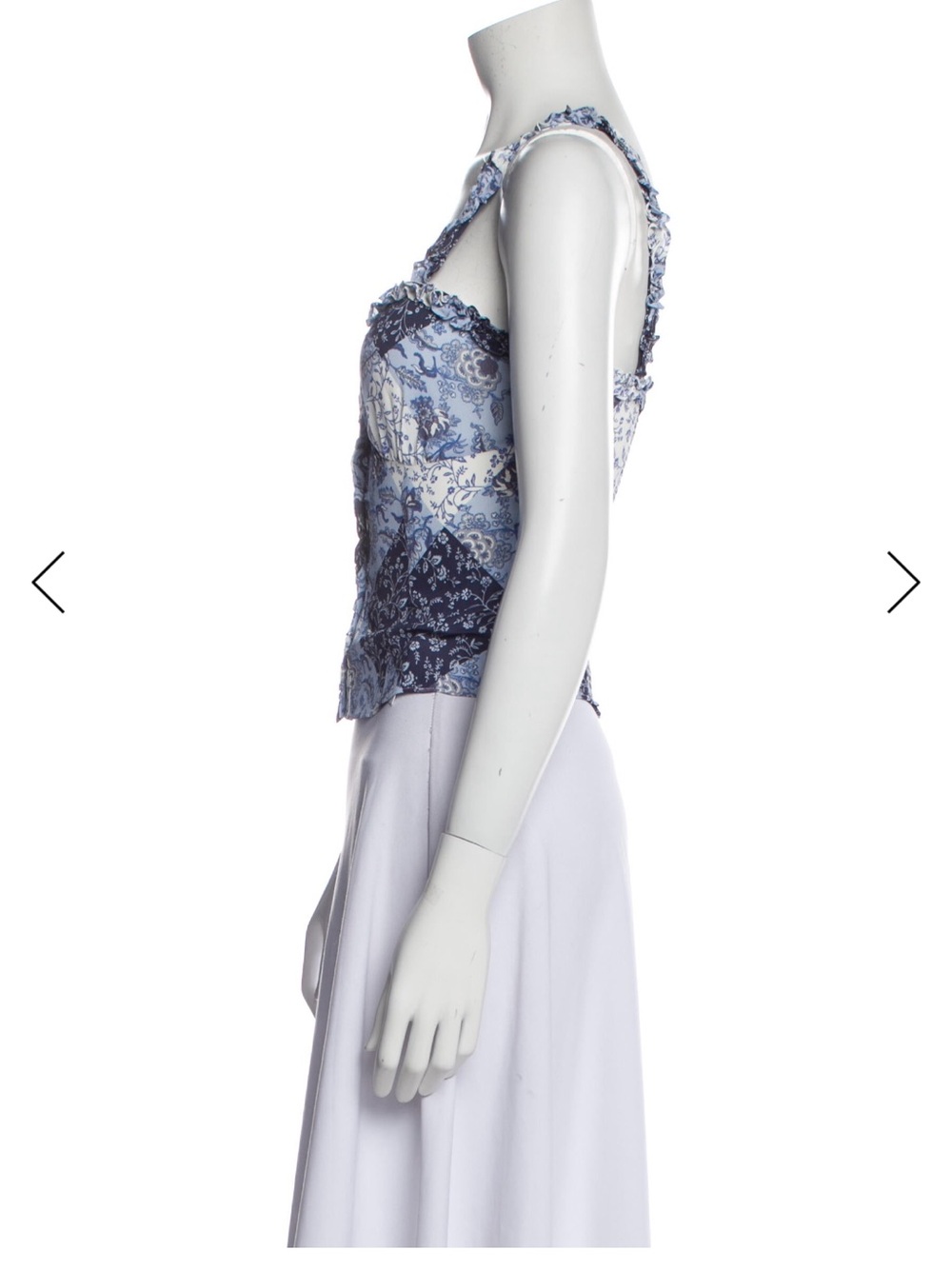 Favorite Daughter Blue Paisley Button-Front Cami Top - Picture 2 of 3